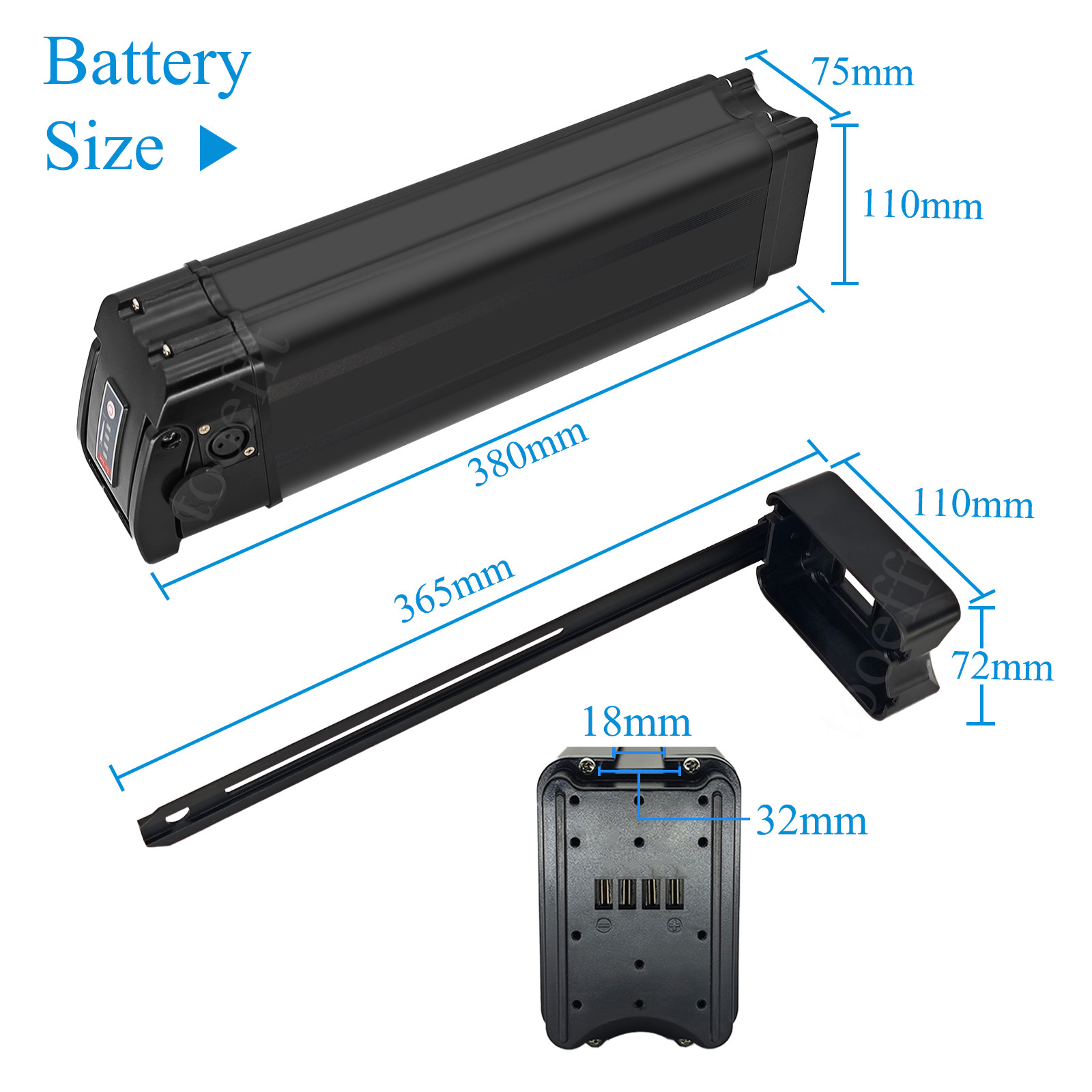 tooefft Electric Bicycle Battery 48V 13Ah 20Ah for Heybike Mars Ranger ebike