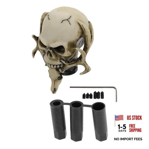 10cm Skull Shift Knob Universal Gear Shifter Knob Resin Stick Shifter Beige