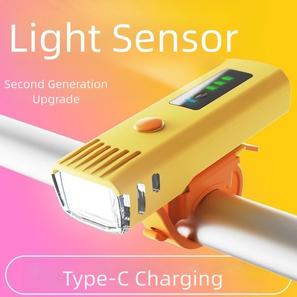 Smart Sensor Rechargeable Bike Light with Waterproof ABS Body and Auto Dimming