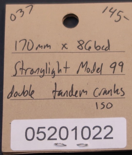 170mm x 86 bcd Stronglight model 99 tandm crank arm set 9/16″ France