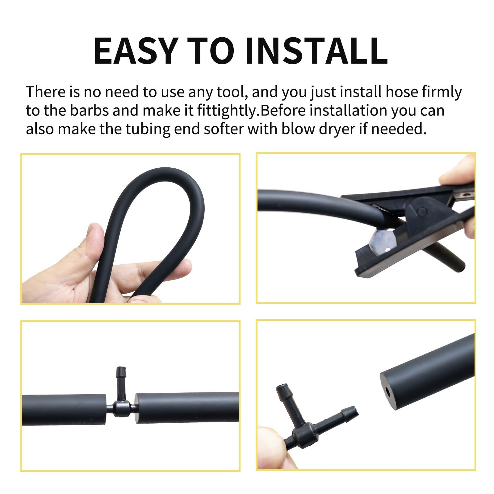 Silicone Vacuum Hose Kit 6.6FT 6PCS 1/8″ 5/32″ 3/16″ 1/4″ 5/16″ 3/8… Fast Ship