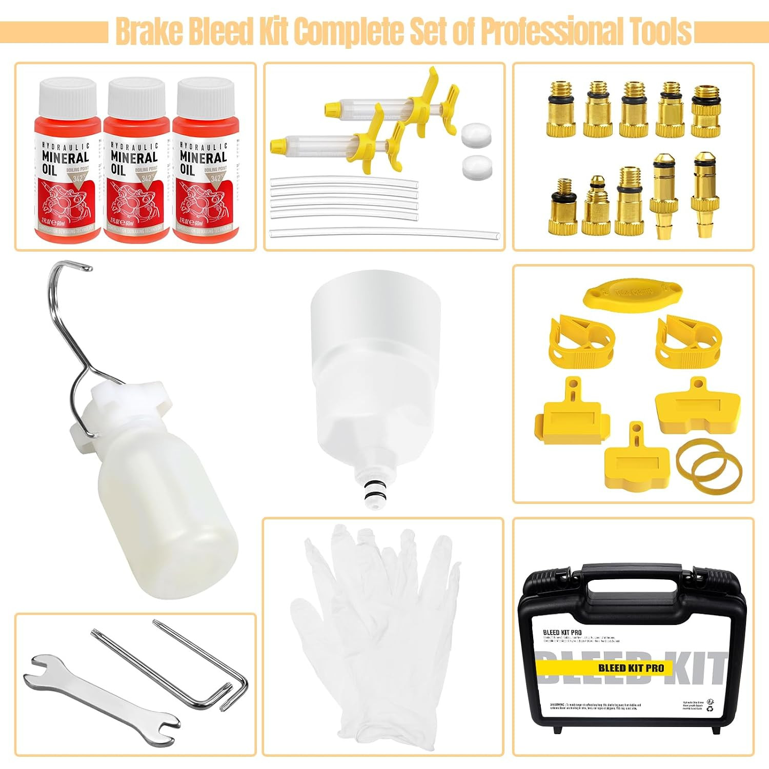 Brake Bleed Kit for Shimano,Tektro, TRP Hydraulic Disc Brakes, Bike Hydraulic