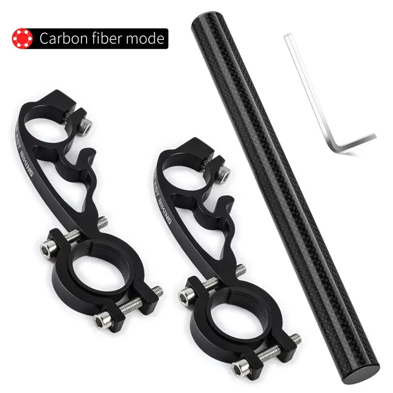 West Biking Bicycle Handlebar Extender Carbon Fiber Double Clamp Mount 18-35mm