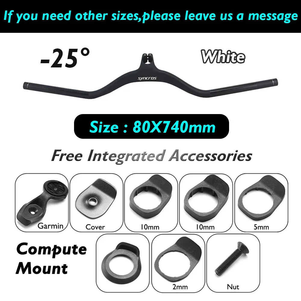 Full Carbon Fiber Integrated Mountain Bike Handlebar 28.6mm Clamp 740mm Width