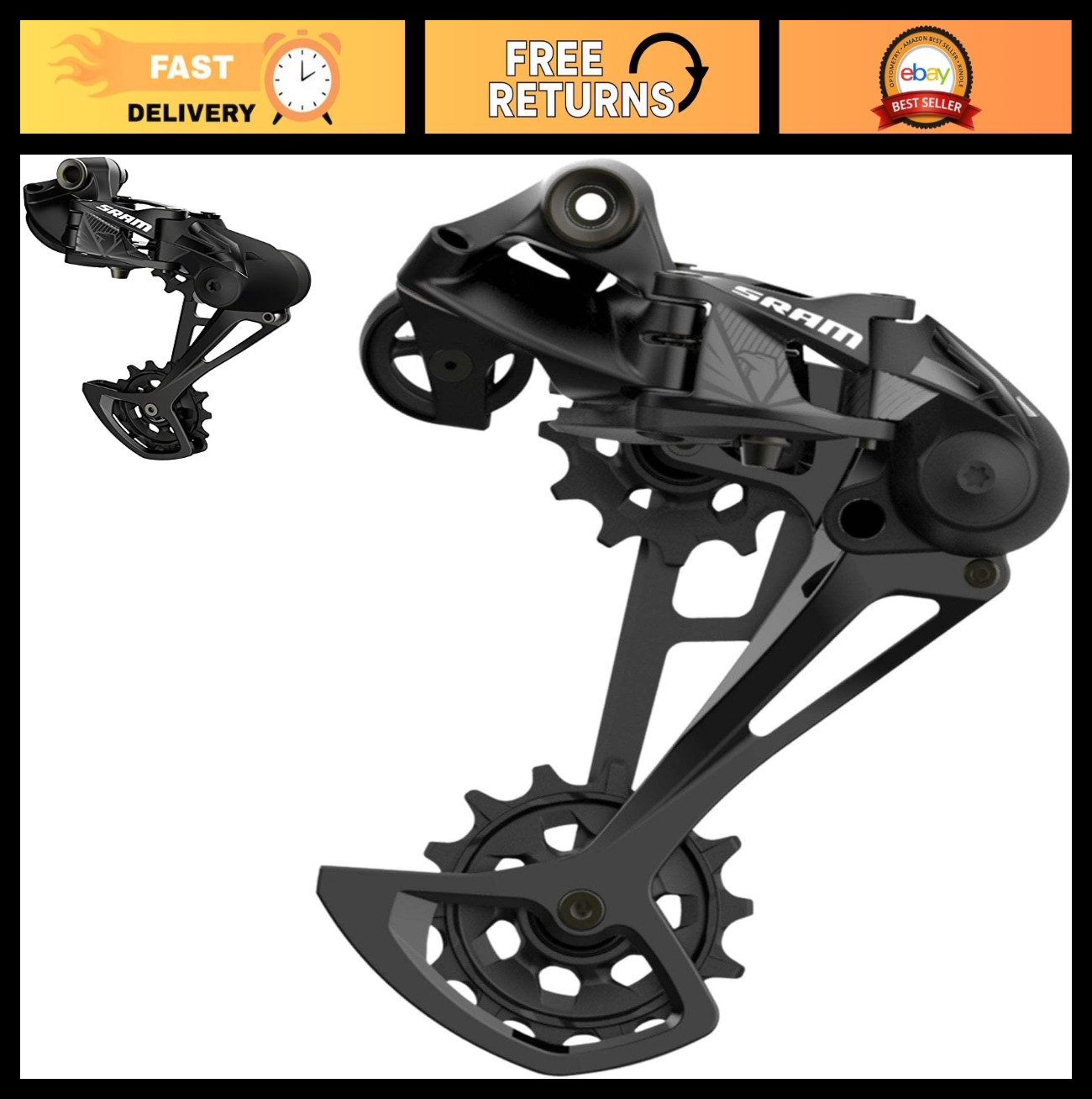 12-Speed Rear Derailleur for Mountain Bikes – SRAM SX Eagle Compatible, Lightwei