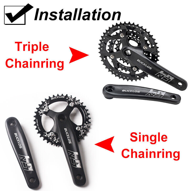 Bicycle Single Crankset 30-52T 104BCD Crank Narrow Wide Chainring 170mm Chainset