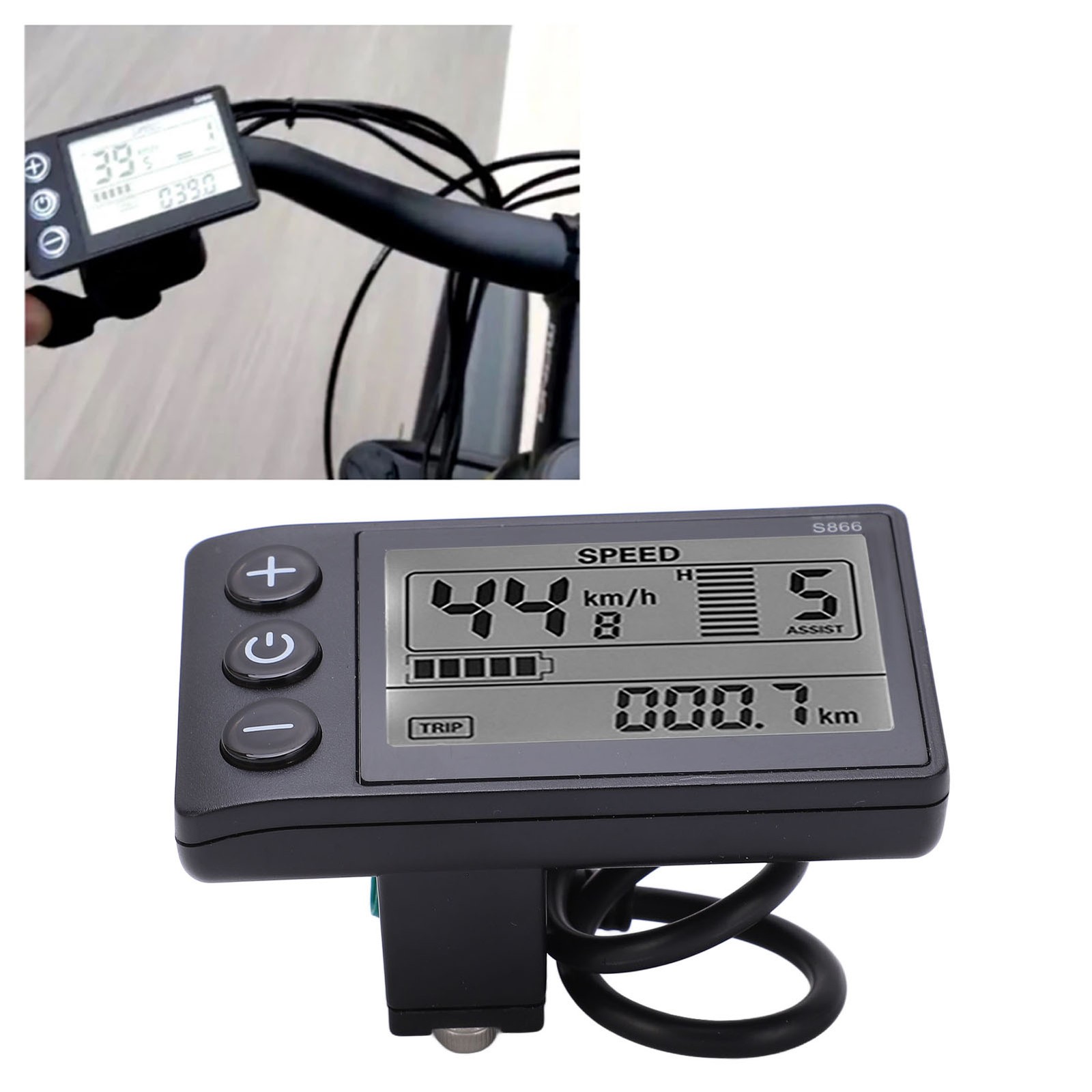 S866 LCD Display High Quality ABS Lightweight E-Bike Monitor with User Manual