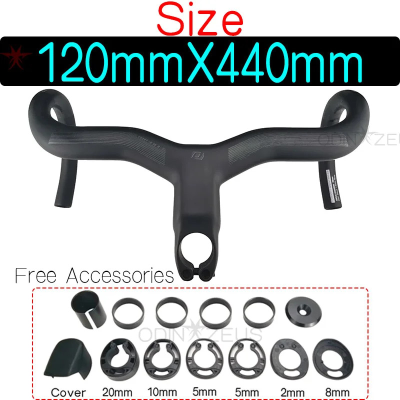 Road Bike Handlebar Integrated Cables Carbon IC Cockpit Drop Handlebar 28.6mm