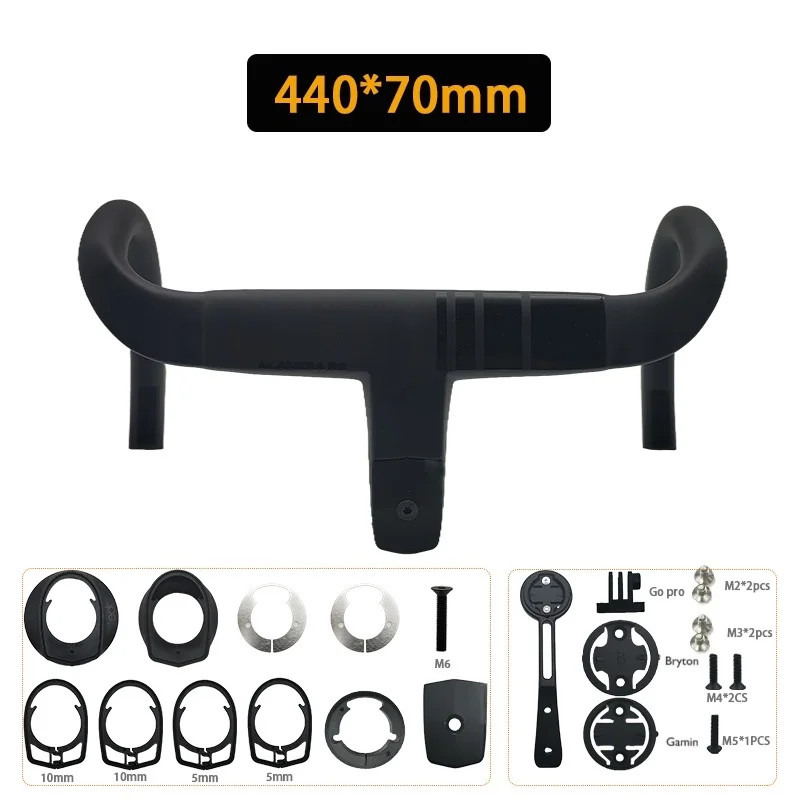 Carbon Road Bike Integrated Drop Bar 28.6mm Internal Cable Routing with Spacers