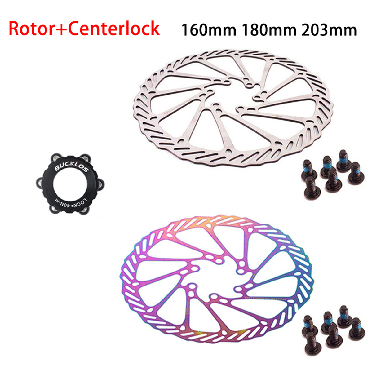 MTB Bike Disc Brake Rotor 160mm 180mm 203mm Center-Lock for SRAM/Shimano 6 Bolt