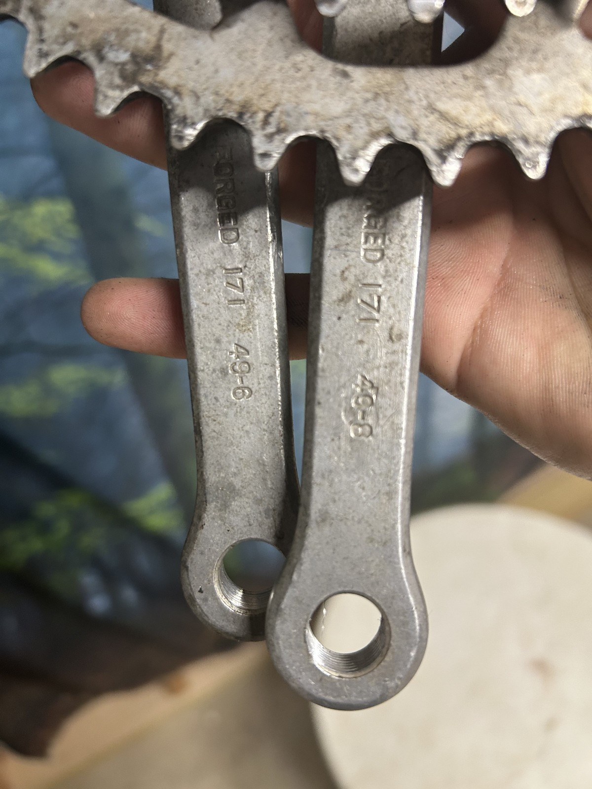Sugino Maxy 3 Bolt Crankset Vintage 70’s 10 Speed Double 52/40 Alloy 171mm