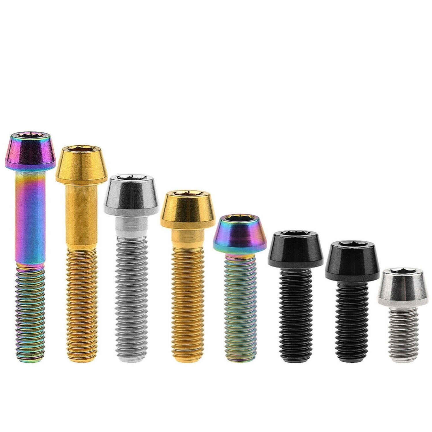 M8 Titanium Ti Taper Cone Socket Allen Bolt 15 20 25 30 35 40 50 x 1.25mm thread