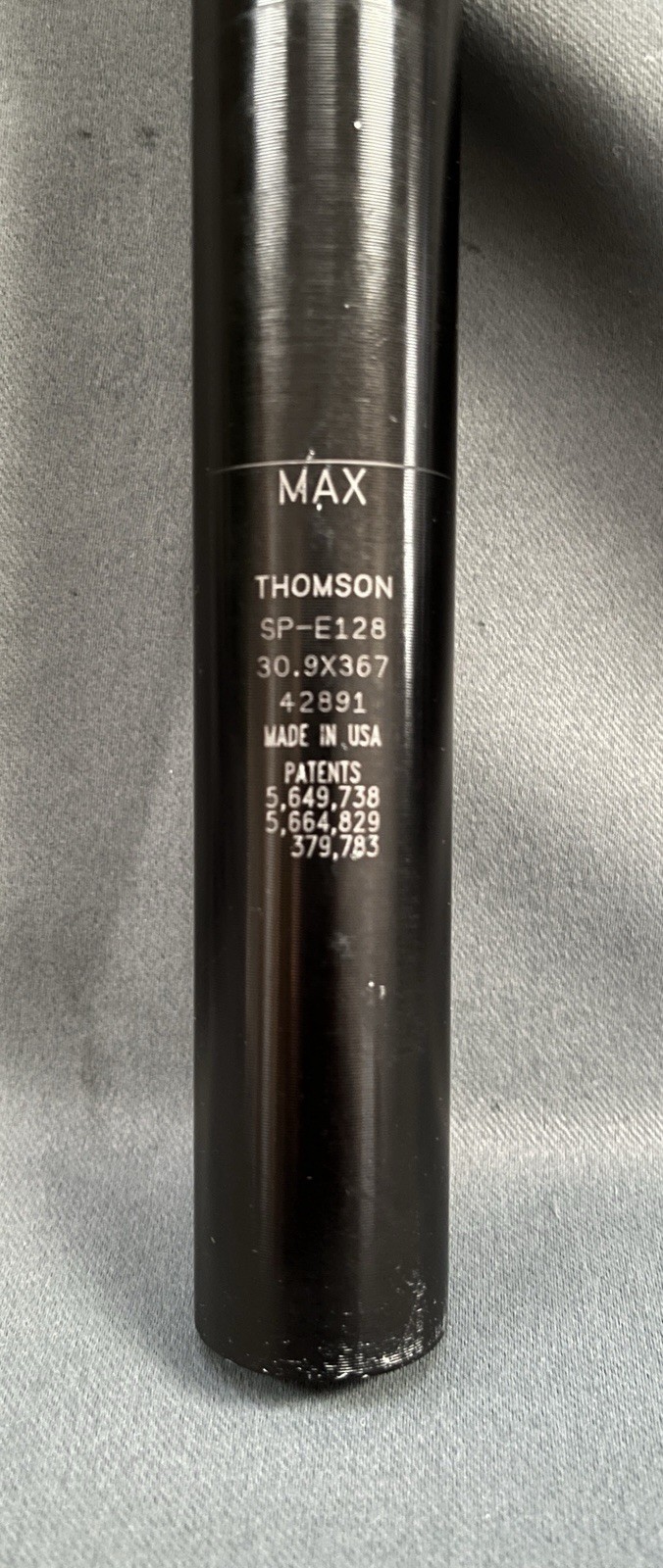 Thomson Elite SP-E128 Seatpost 30.9 x 367mm Uncut Zero Setback 2-Bolt 241g