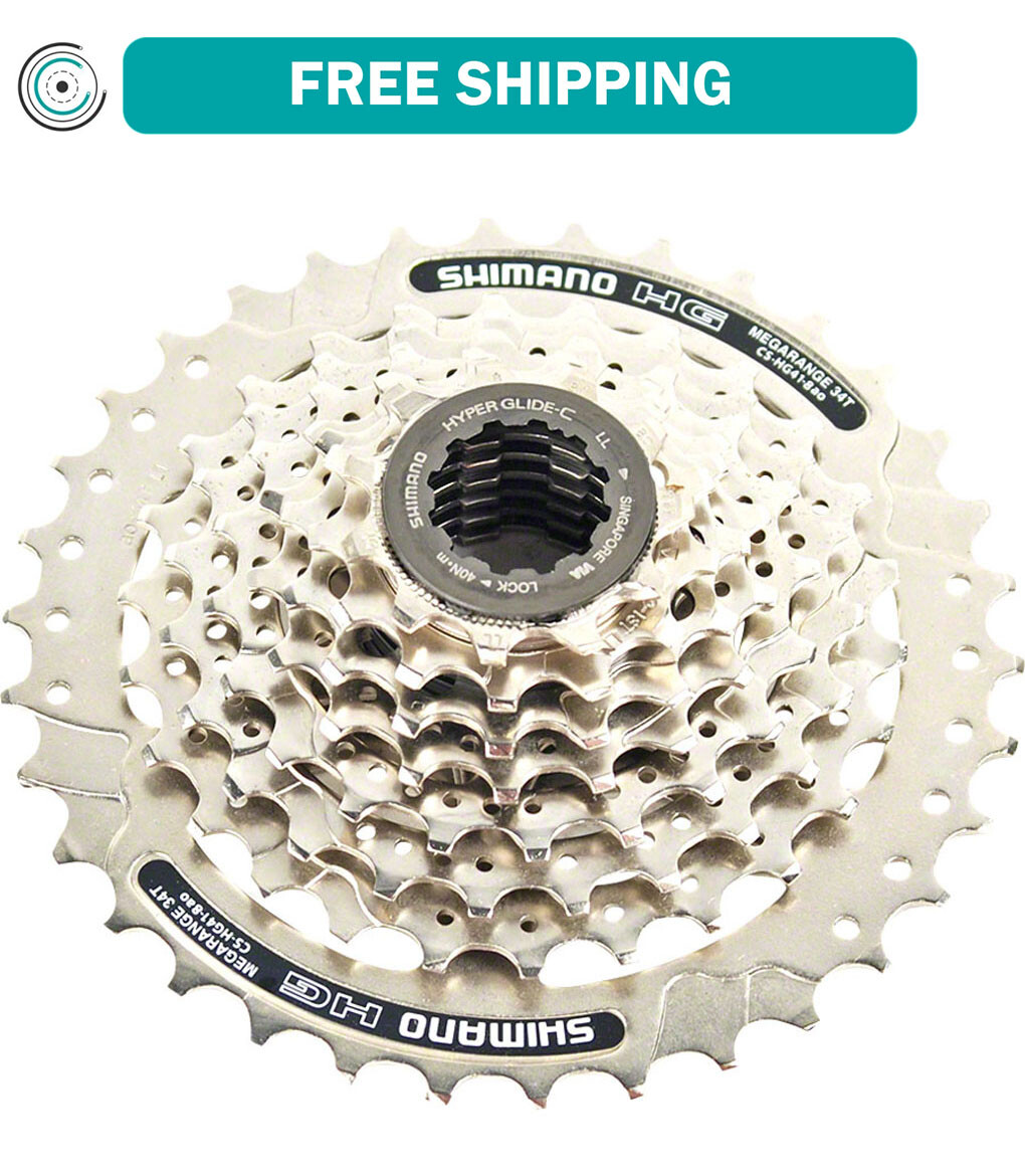 Shimano CS-HG41 Cassette – 8 Speed, 11-34t, Silver, Mega Range