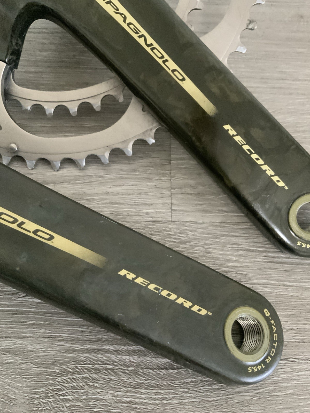 CAMPAGNOLO RECORD CRANKSET DOUBLE 53-39 TOOTH 177.5 MM ARMS 10 OR 9 SPEED W/ BB