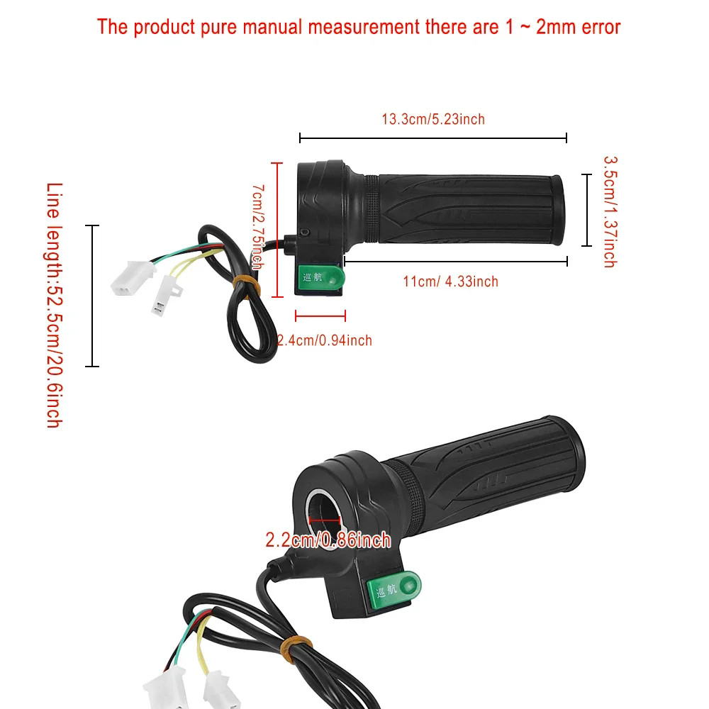 Accelerator Throttle Handle Grip Electric Bike Scooter Bicycle Speed Controller