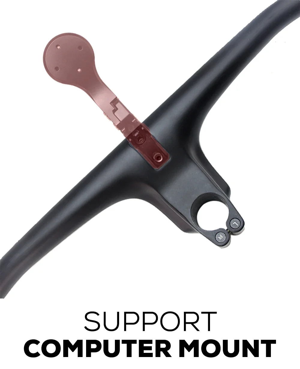740mm -40° Full Carbon Fiber Integrated MTB Handlebar Black Matte with Mount