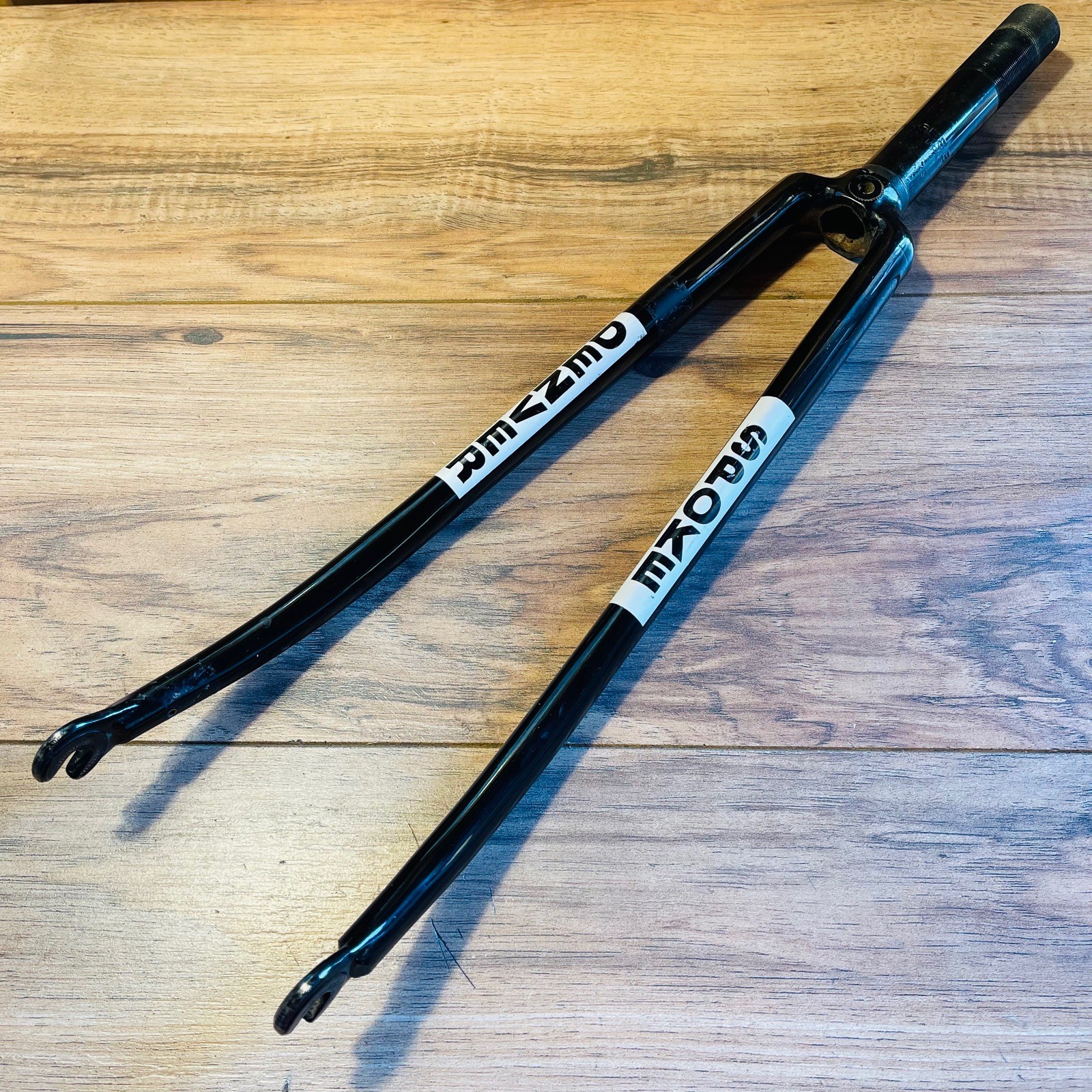 Vintage Tange 8E 700C Road Fork 1-Inch Threaded 131 Steerer Black Chromoly Steel