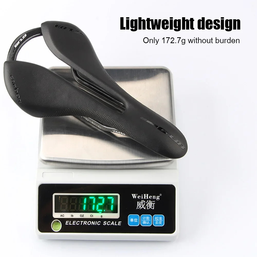 Ultra-Light Hollow Bike Saddle Carbon Fiber Leather Mountain/Road Bikes Seats