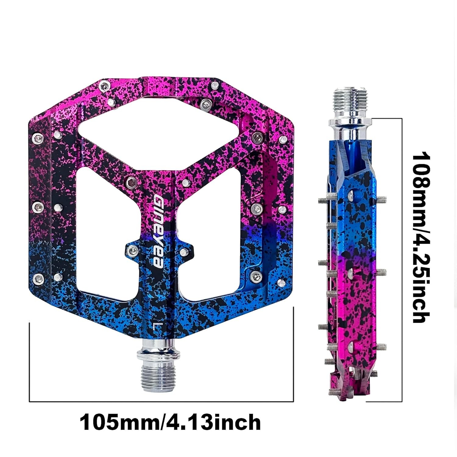Mountain Bike Pedals Aluminum Alloy Flat Platform 9/16″ Sealed Bearing