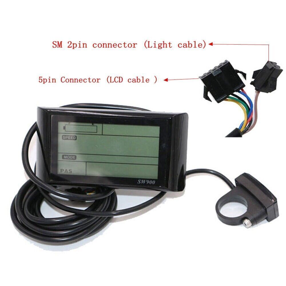 E-bike SW900 LCD Display Meter Control Panel 24/36/48V Electric Bicycle Scooter