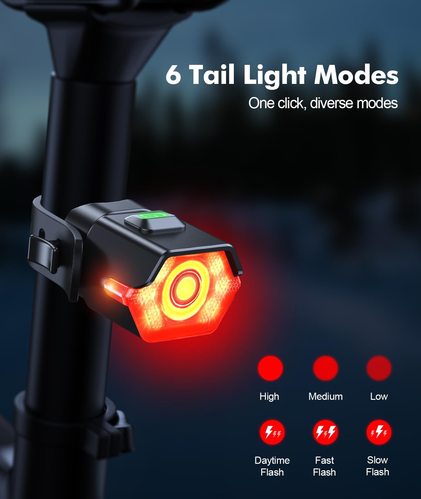 Super Bright Bike Lights for Night Riding with Side Light, 3+6 Modes Bicycle …
