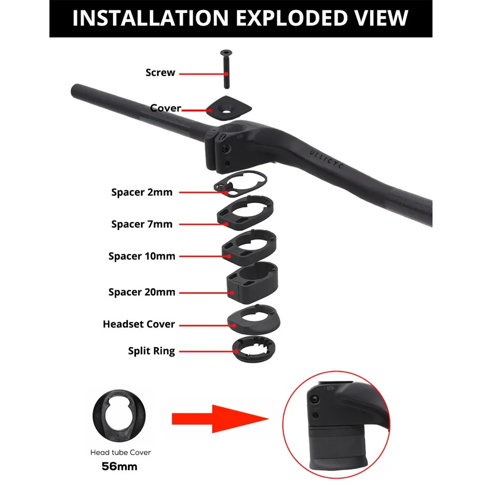-30 Degree Full Carbon Fiber Internal Cable Integrated Cockpit MTB Handlebar