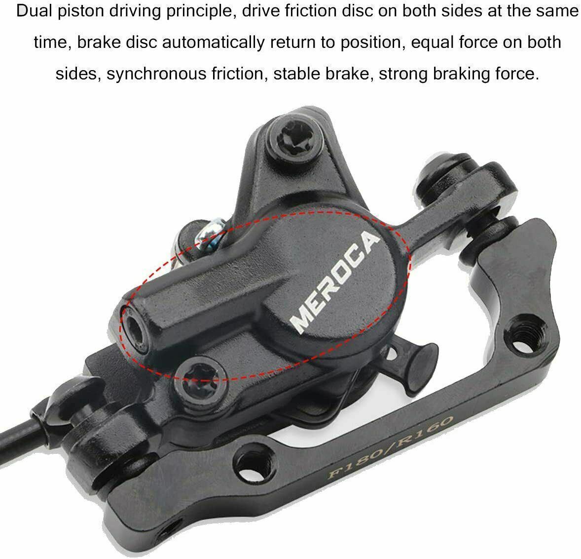 MTB Hydraulic Disc Brake Set Dual Piston Aluminum Alloy 800mm 1400mm Tubes