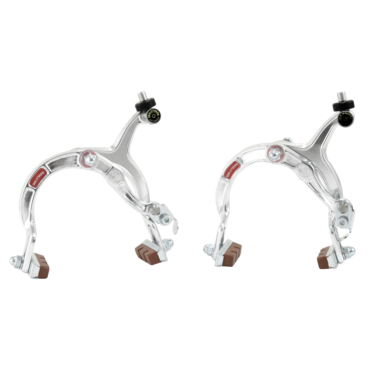 DIA-COMPE MX1000 Side Pull Caliper Brake Set (F+R) For Old School BMX , Silver