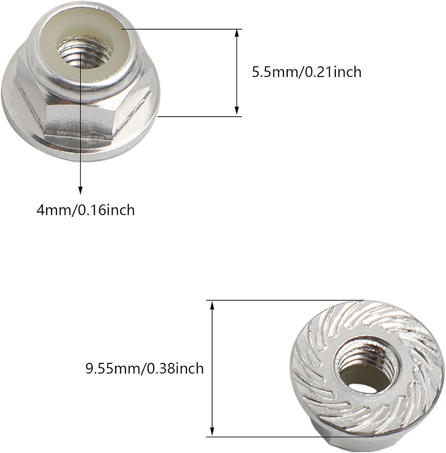 12mm Wheel Hex Hubs Drive Adapter 5mm Thick & Flange M4 Lock Nuts Aluminum fo…
