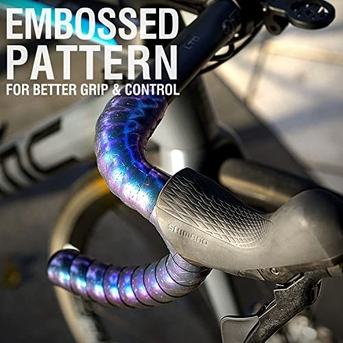 Bicycle Handlebar Tape Oil Slick 210cm x 3cm Road Cycling Wrap with End Plugs
