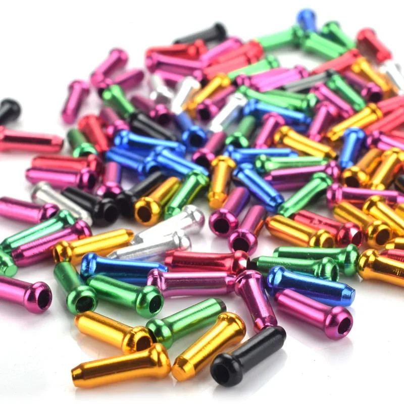 50pcs Bike Cable End Caps Crimps Brake Shift Wire Tips MTB Road Alloy Protectors