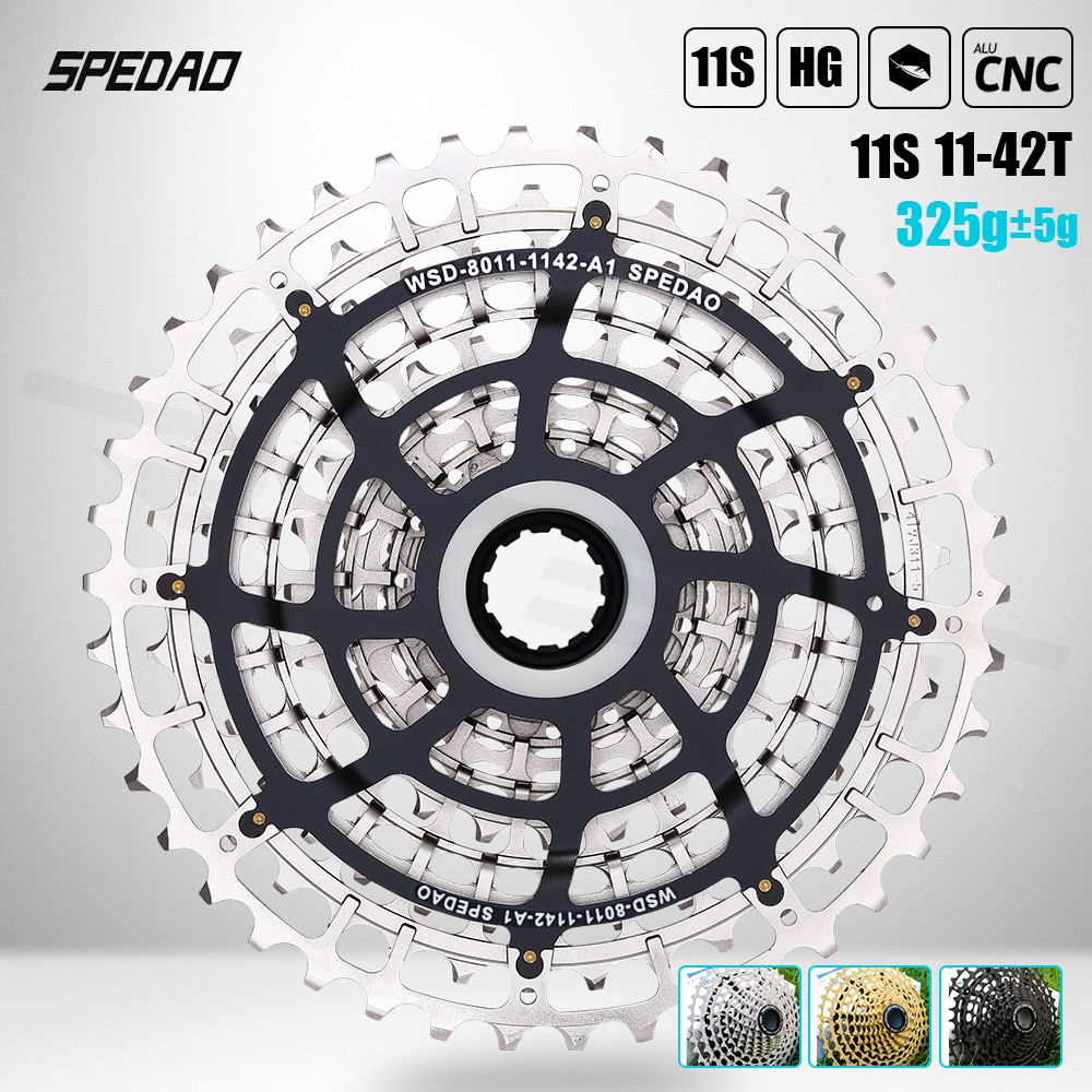 SPEDAO 12S 11-46T/11S 11-42T Cassette 325g Steel CNC HG for MTB Road Bike & Gravel