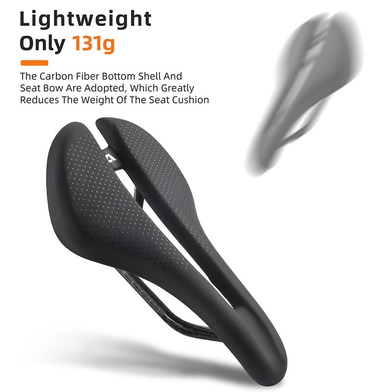 WEST BIKING Carbon Fiber Bicycle Saddle Hollow Short Nose Road Bike Seat Saddle