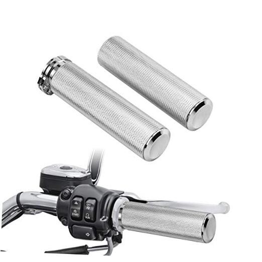 Motorcycle Handlebar Grips for 1″ 25mm Aluminum Universal Fit Chrome – Chrome