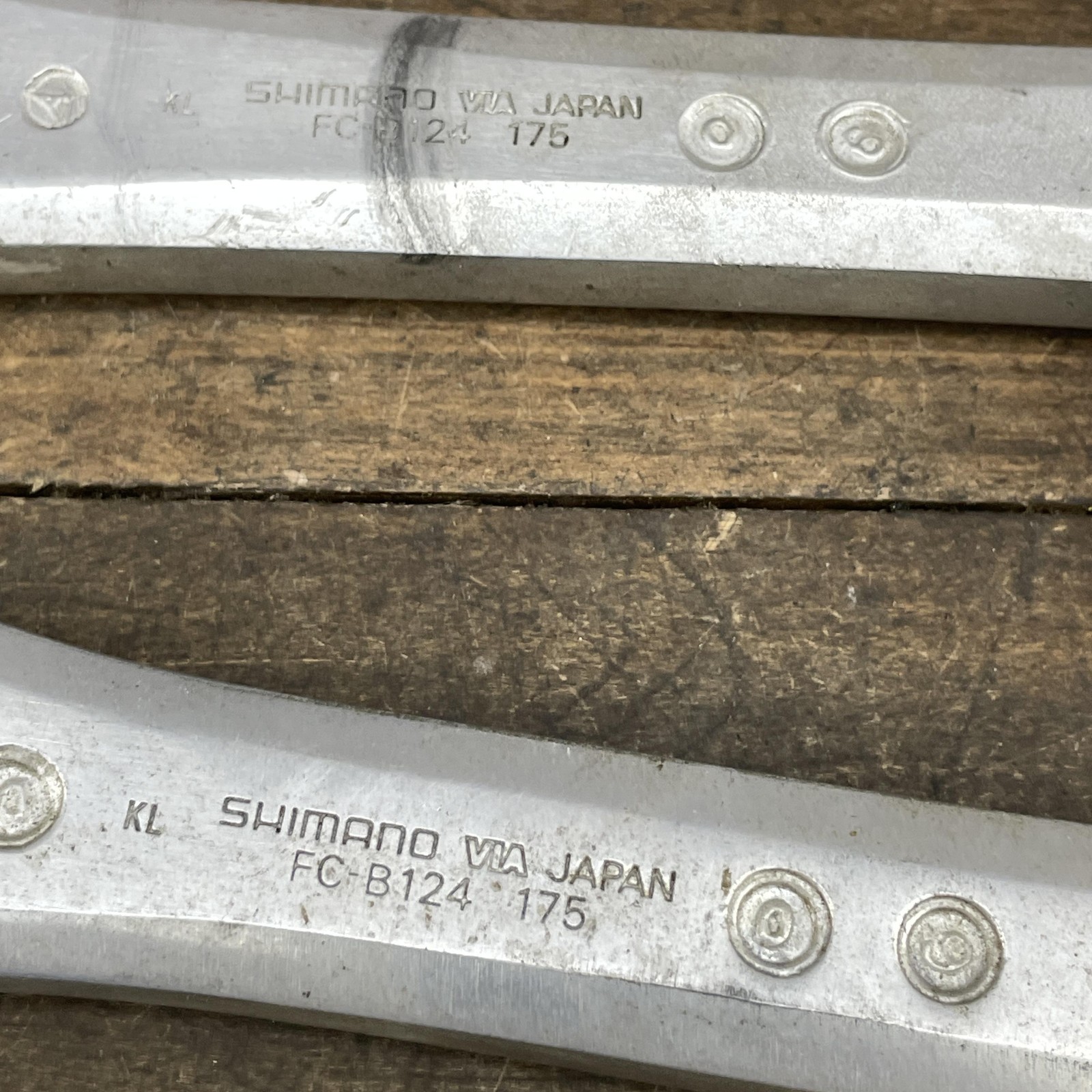 Vintage Shimano FC-B124 Crank Arms 175mm Square Taper 110 BCD Made in Japan