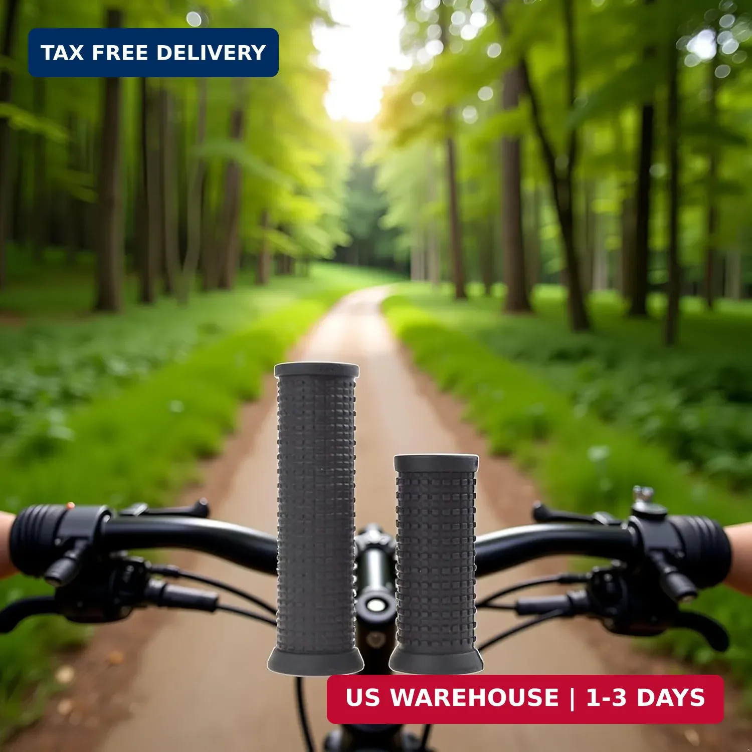 2PCS Bike Long/Short Handlebar Grips for Twising Shifter, Shockproof 1, Black