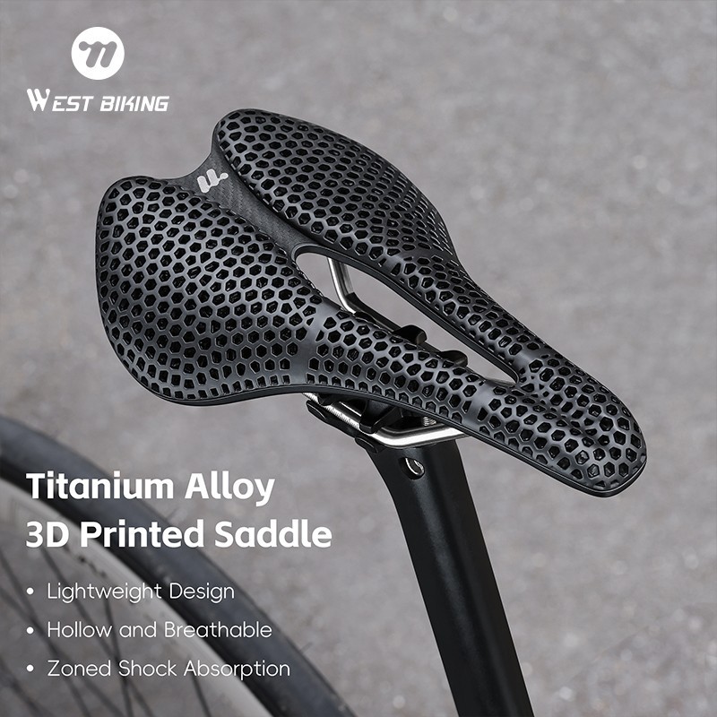 WEST BIKING 3D Printed Nylon Bicycle Saddle Hollow Bike Titanium Seat Bow Saddle