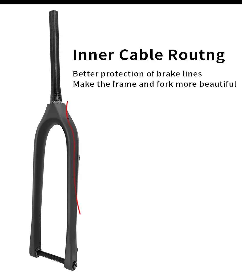 27.5» Carbon MTB Bicycle Fork Thru Axle Outside Cable Line 110x15mm 100x15mm