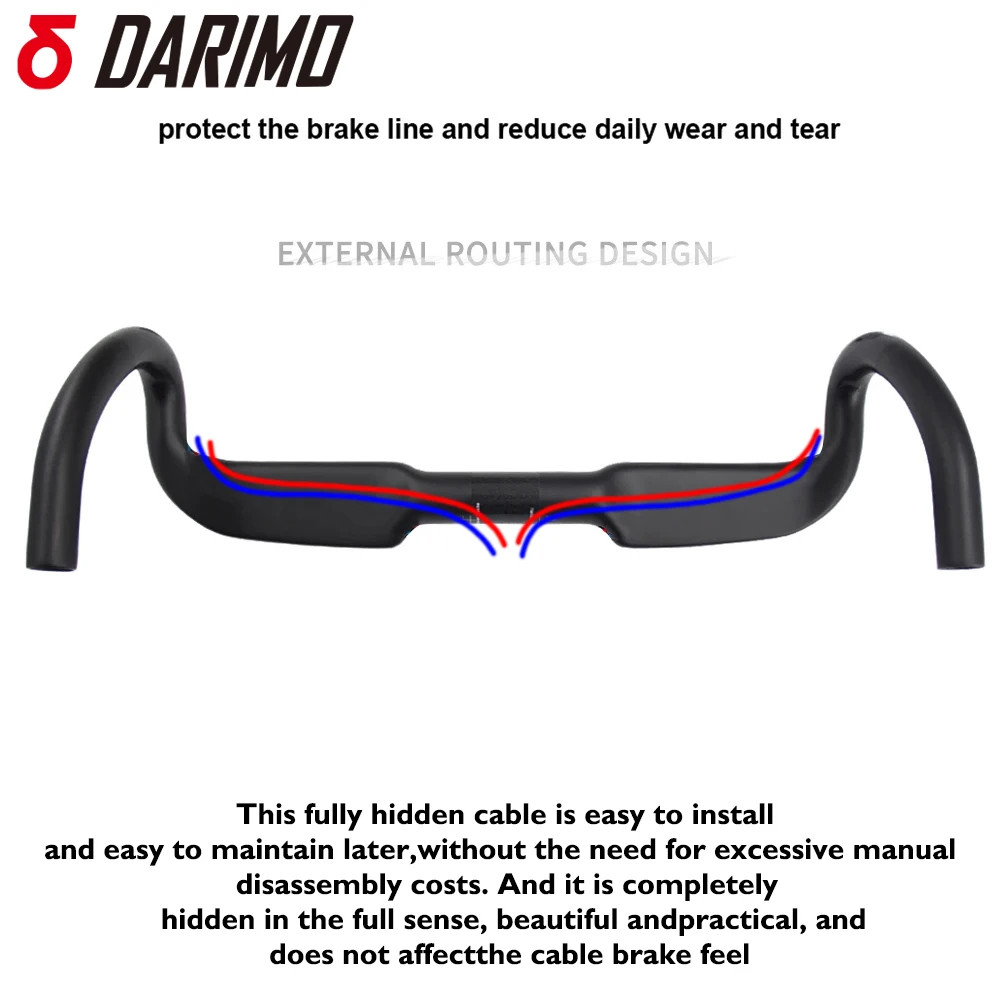 15° Carbon Fiber Gravel Road Bicycle Drop Bar 31.8mm Internal Routing 360-420mm