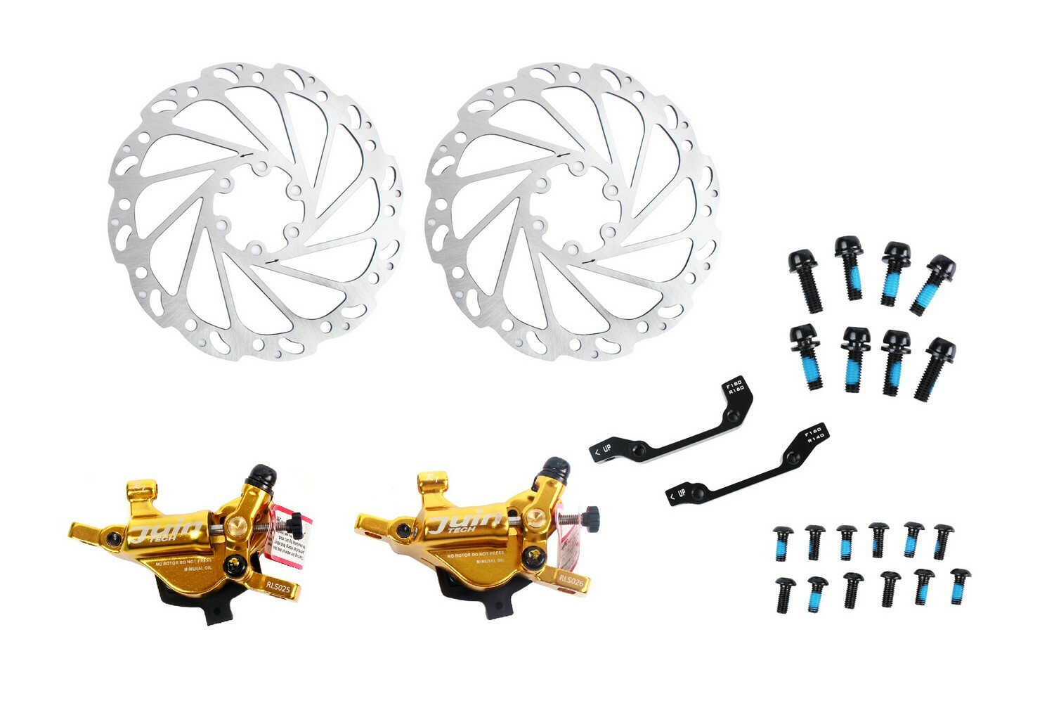 Juin Tech R1 Road Cyclocross Gravel Biking Hydraulic Disc Brake Set Gold