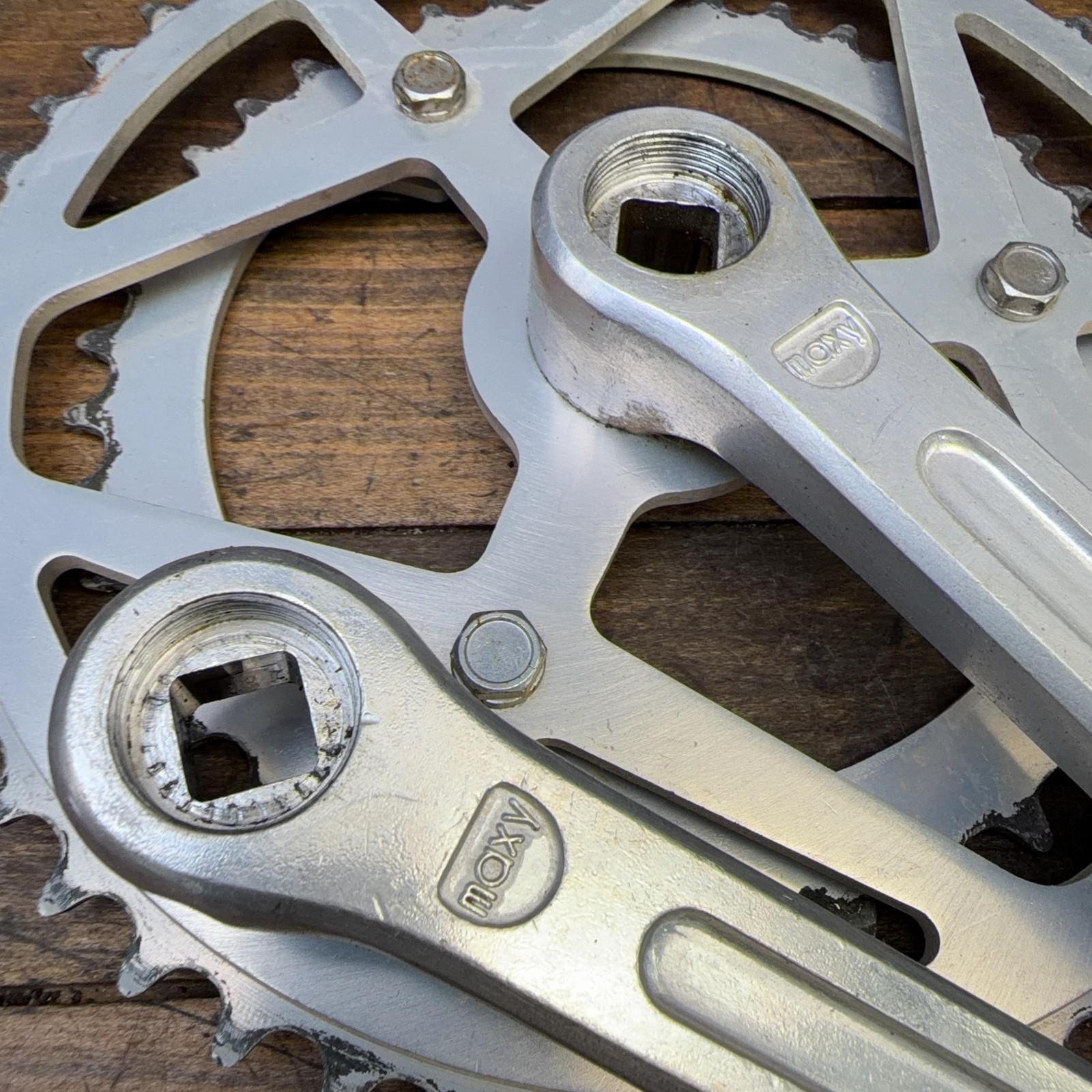 Vintage Sugino Maxy Crank Set Double 171 Mm Road Bike Square Taper Forged 70s
