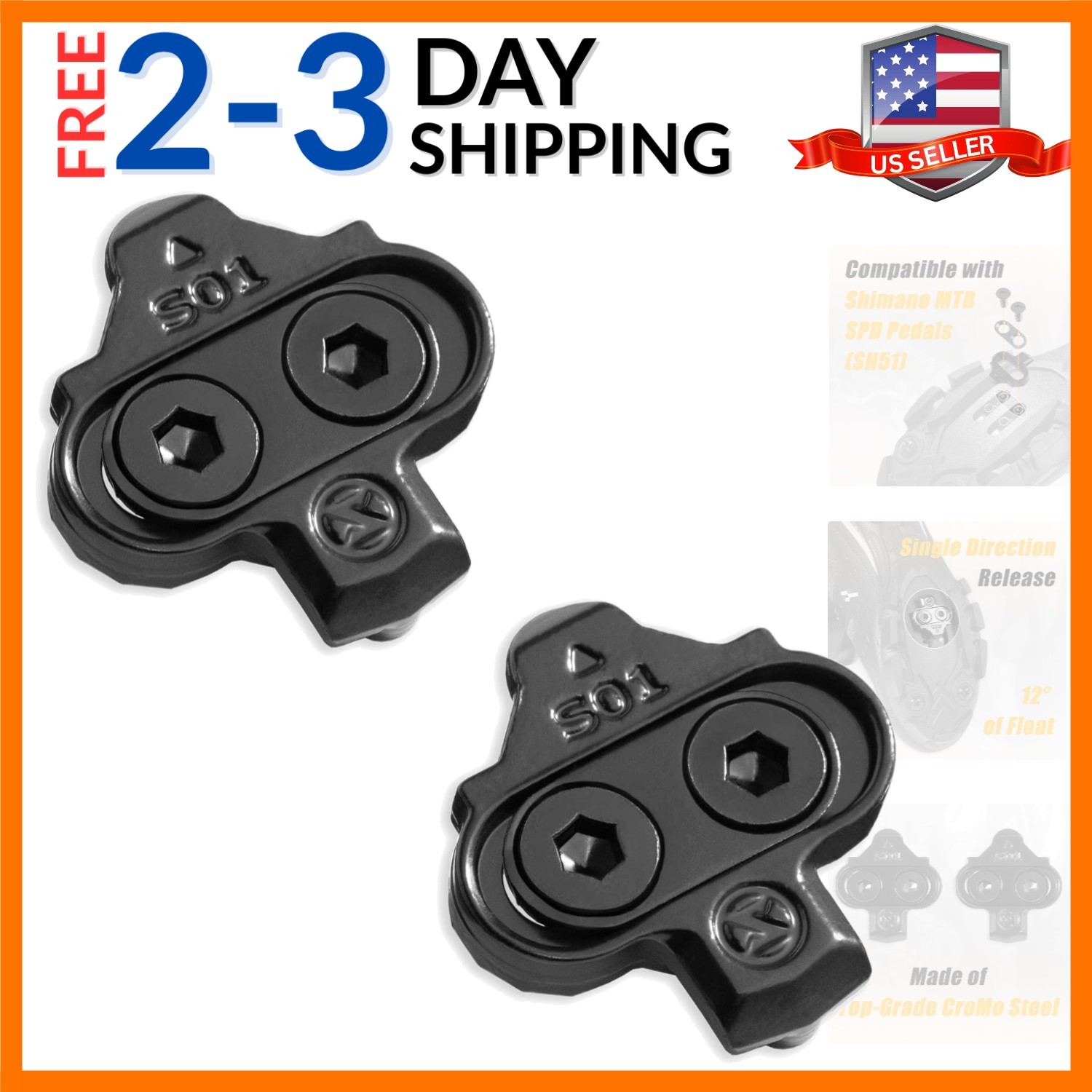 Bike Cleats Compatible w/Shimano MTB SPD Pedals SM-SH51 & SM-SH56 | Single & …