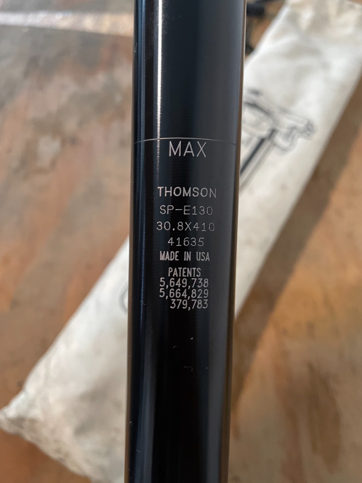 Thomson Elite Seatpost 30.8mm 410mm 2-Bolt Black Aluminum 0mm Setback