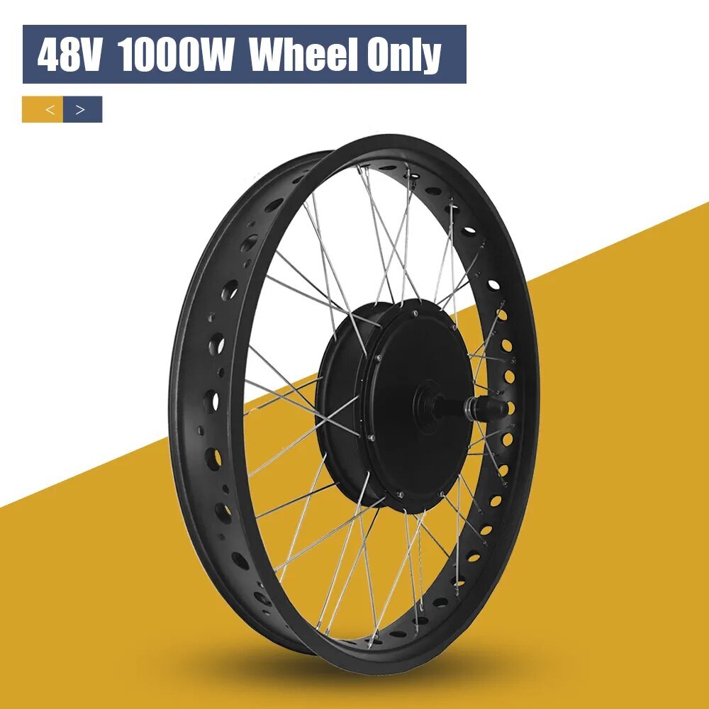 48V 1000W Rear Rotate Hub Motor Wheel for Snow Fat Tire E-bike Conversion Kit