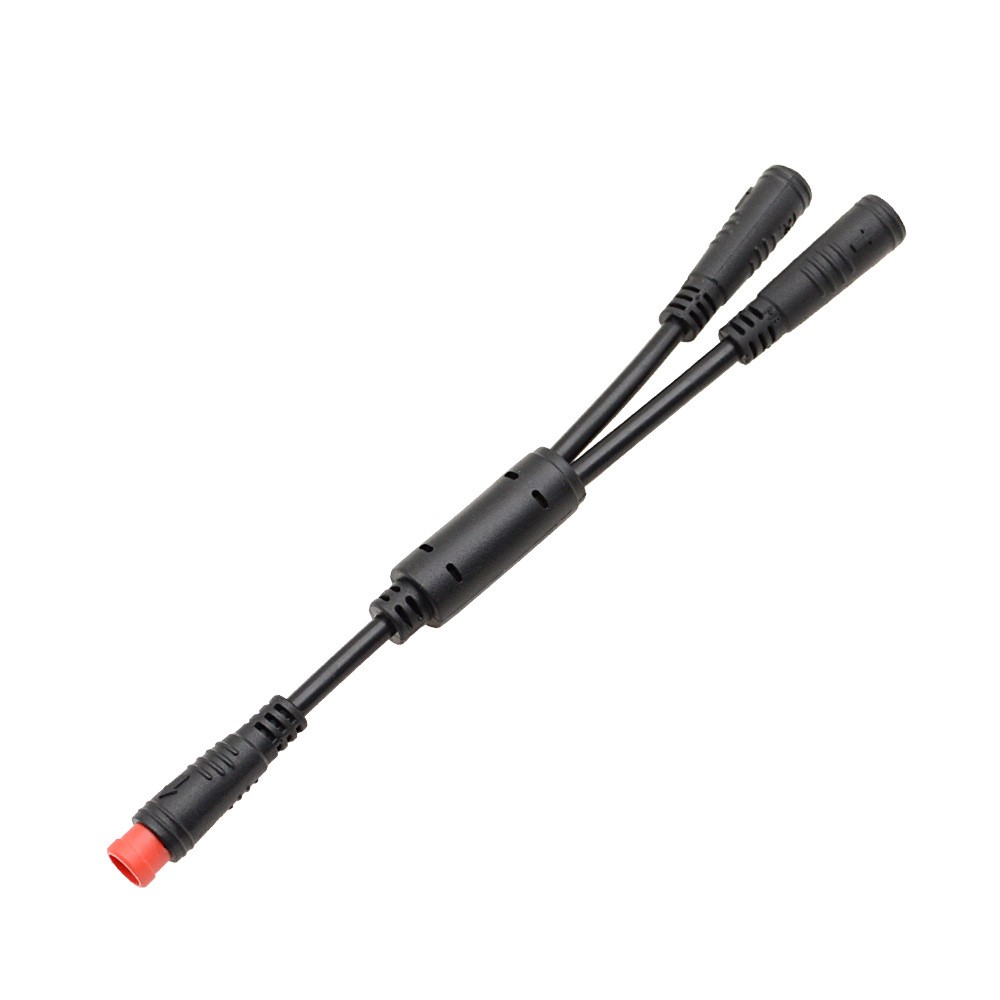 Ebike 1T2 Y-Splitter Extension Cable Male to Female M8 2pin Waterproof Connector