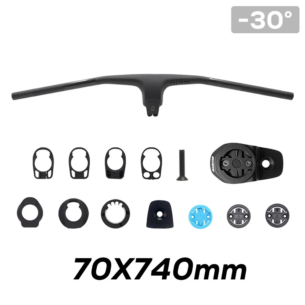 -30 Degree Full Carbon Fiber Internal Cable Integrated Cockpit MTB Handlebar