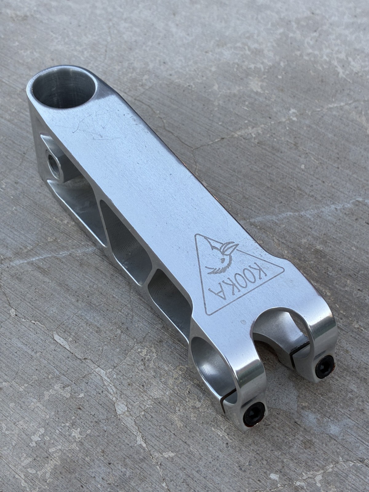 NOS Kooka CNC Machined Alloy 1″ Threadless Stem | 25.4×135 mm / Silver Ano