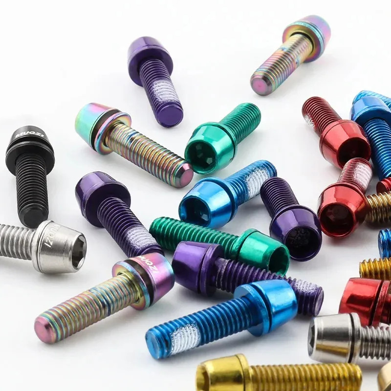 6Pcs M5x17mm Stainless Bike Stem Bolts w/Washer MTB Road Gravel Screws