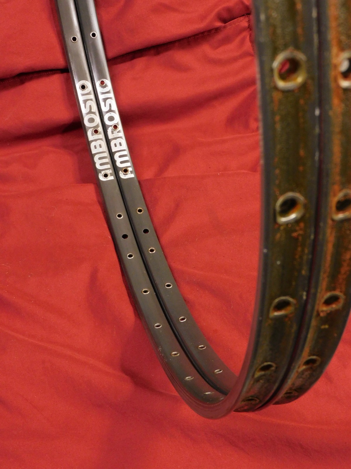 2 Vintage Ambrosio Synthesis Durex Super Professional Tubular Rims 36H @ 435 gr